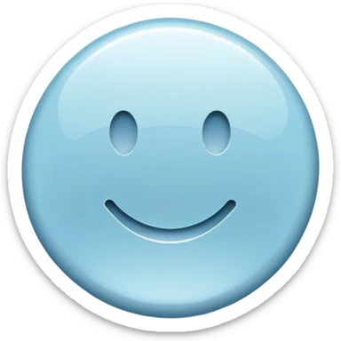 round pastel blue button with slight shine sticker