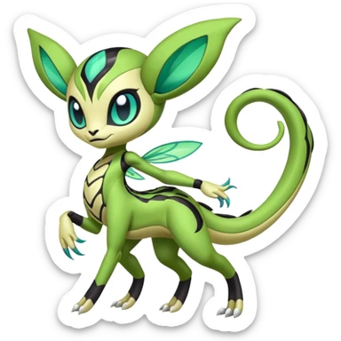 Colorful Exotic Meloetta-Virizion-Venom-Stitch-Fakémon-creature-hybrid sticker