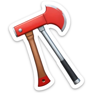 A Firefighter red Axe  sticker