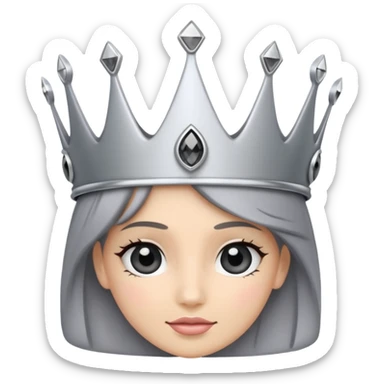 silver feminine crown with gray spinel sticker