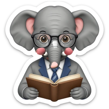 elefante estudioso sticker