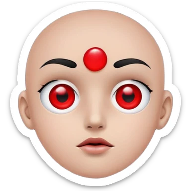 Super idol with a white outline and super idol is pitch black and 2 red dots as eyes that appear and then disappear and the background is pitch black sticker