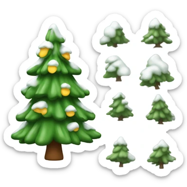 sapin avec de la neige et des noeuds sticker