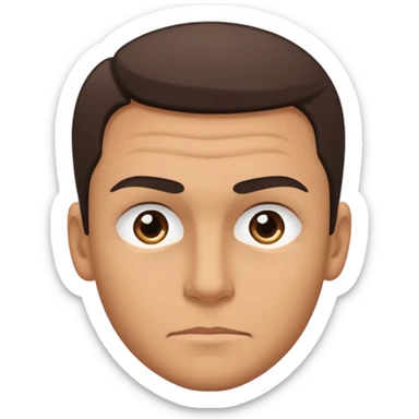 Generate a sarcastic emoji or sticker in a minimal flat-design style.  
The emoji should display a confident “nah, not today” attitude:  
- raised eyebrow  
- slight smirk  
- subtle eye-roll or side glance  
- man sticker