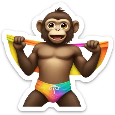 A monkey with bikini sticker