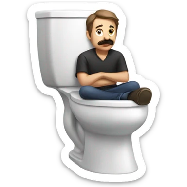 Guy with mustache on toilet sticker