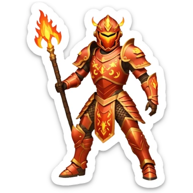 fire armored warrior sticker