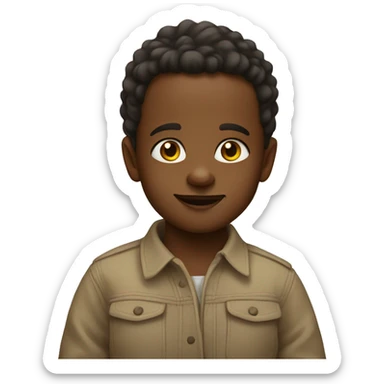 A Ethiopia  1 year old giving a smug face sticker