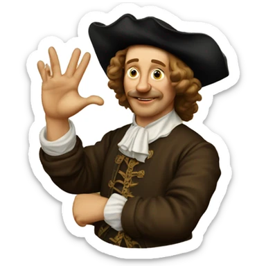 dutch man 17th century making ok sign sticker