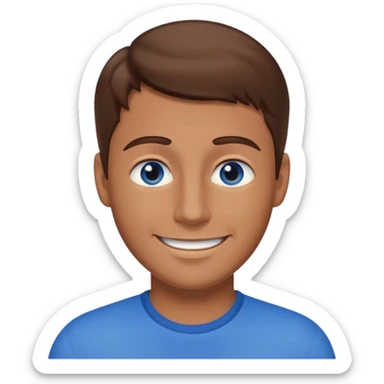 dad with brown hair and blue eyes emoji sticker
