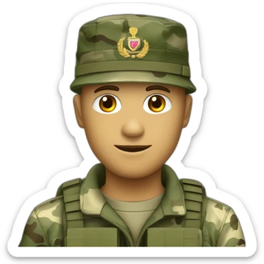 Un militaire en tenue de camouflage  sticker
