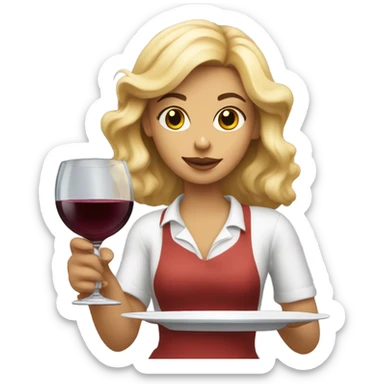 blonde girl with chicken and wine sticker