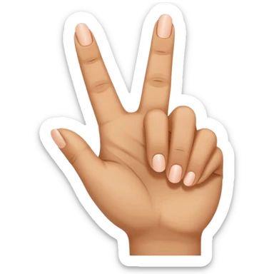 Hand with thumb and index finger and middle finger up and ring finger and pinky down sticker