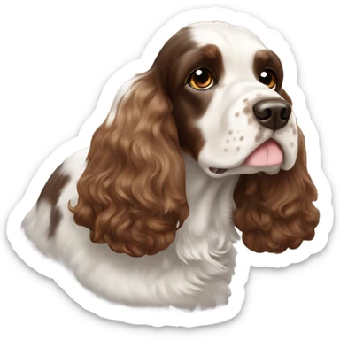Black brown and white English cocker spaniel sticker