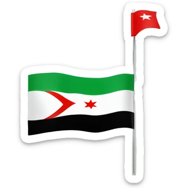 Syrian flag but 3 red stars and green top color  sticker