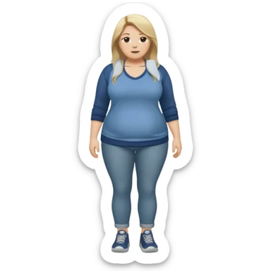 Full body, 38year old bbw mom, long dirty blonde hair sticker