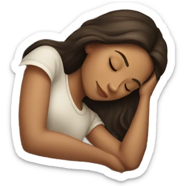 Brunette girl sleeping sticker