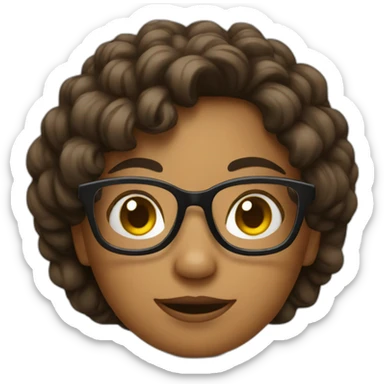 a geek girl with glasses sticker