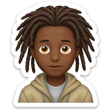 Boy with a locs hair  sticker