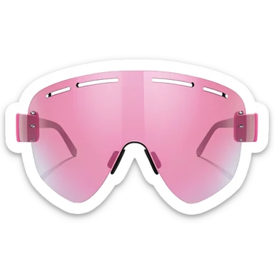 frameless pink tinted shield visor sunglasses, Y2K aesthetic, one-piece lens sticker