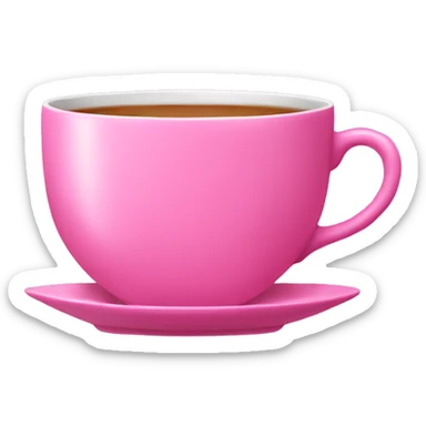 Pink tea cup sticker