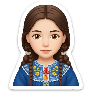 brunette scandinavian girl with scandinavian clothes sticker