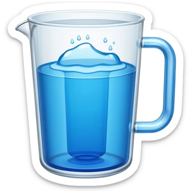 A large clear glass mug with a bright blue liquid inside. Mug had no curve to it, up and down with ridges. Similar to a beer mug. For a drink called a trashcan. Not a pitcher with a spout. Make the mug thicker and white/clear, not blue sticker