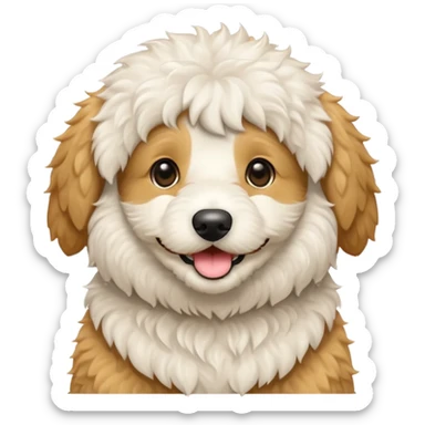 Can you make me an emoji of an all white mini golden-doodle  sticker