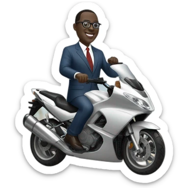 macky sall conduisant une moto sticker