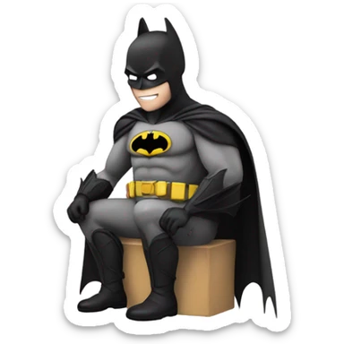 Far Batman eating eggplant  sticker