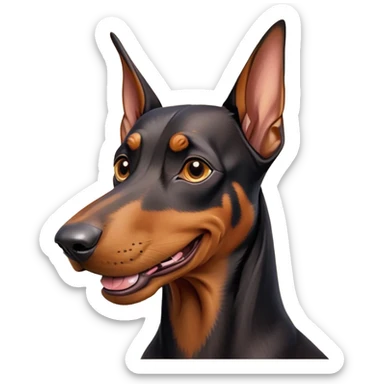 cinematic-comical-doberman-portrait-emoji,-head-tilted-dramatically-with-an-exaggeratedly-amused-expression,-featuring-a-vibrant-black and tan-fur-with-a-lively-sheen,-wide,-expressive-brown-eyes-filled-with-playful-disbelief sticker