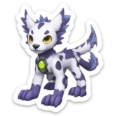 cute cool edgy Digimon-Fakemon-animal with cool markings full body sticker