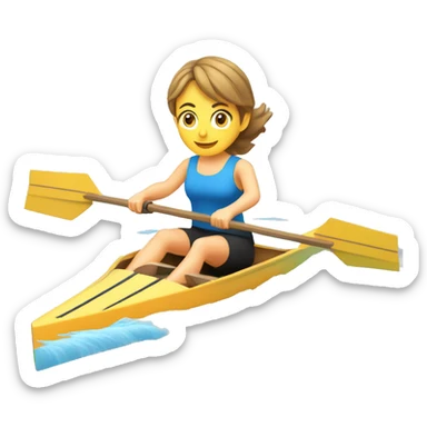 Girl rowing in a swift rowing boat with concept 2 blades sticker