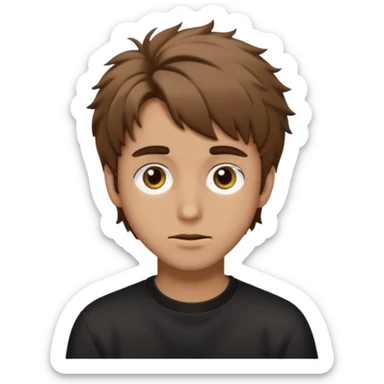 man have hair shaggy brown and brawes long .straykids emoji sticker