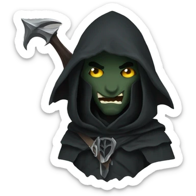 Nazgûl from lord of the rings trilogy, headshot, in the style of apple emojis sticker