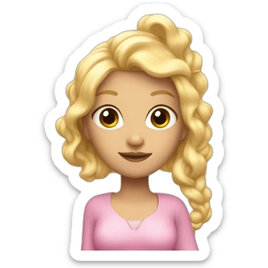 Siren with blonde hair with tail pink whole body sticker