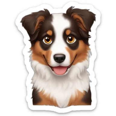 An Australian shepherd puppy red tri sticker