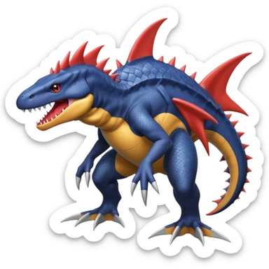Hyperrealistic Garchomp-Gible-Gabite-fusion (full body) sticker