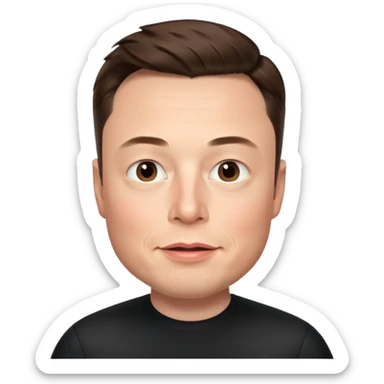 Elon Musk's face in the style of IOS memoji sticker