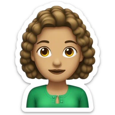 Mujer de 28 años con pelo castaño y ojos verdes sticker