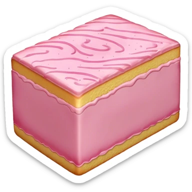 sweet simple slice of pink frosted sponge cake sticker
