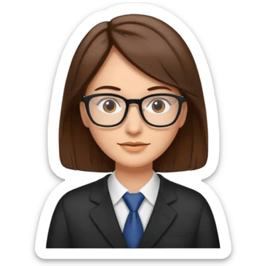 A school principal with medium-length hair. sticker