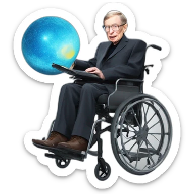 stephen hawking in wheelchair slam dunking sticker