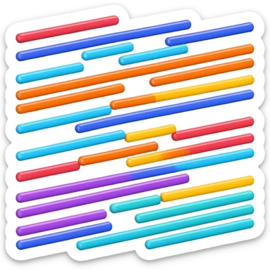 Horizontal multiple little bars merging into a bigger, survey style sticker