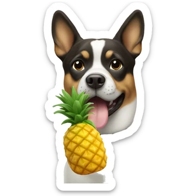 dog with a pineapple  sticker