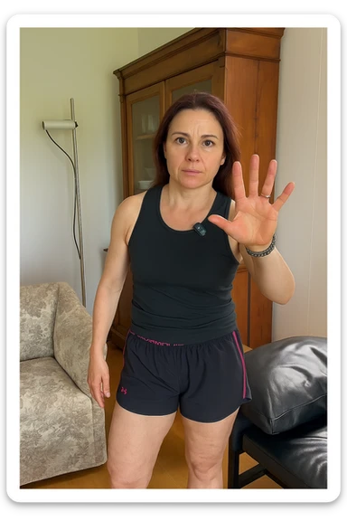 Donna con cellulite sulle cosce sticker