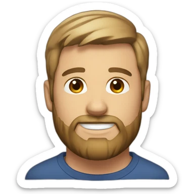 white-male-short-light-brown-haircut-short-beard-headshot sticker