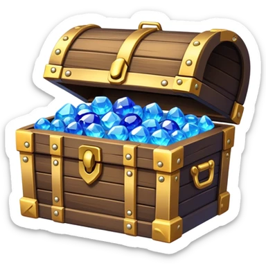 generate a bumchh of blue gems like a treasure che sticker