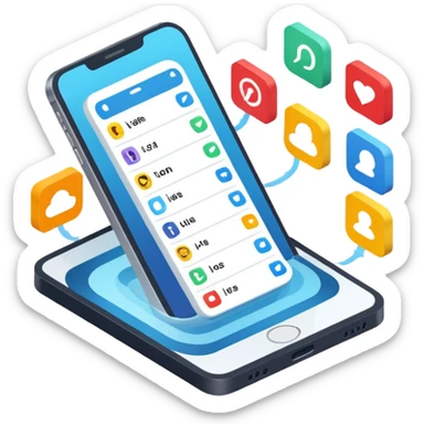 create an isometric analogous to show case user experience around multi channel like portal, chat, mobile sticker