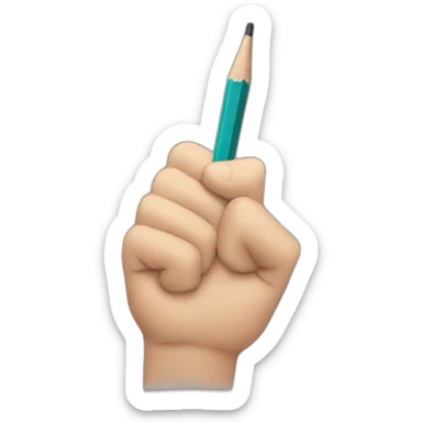 hand holding pencil in fist sticker